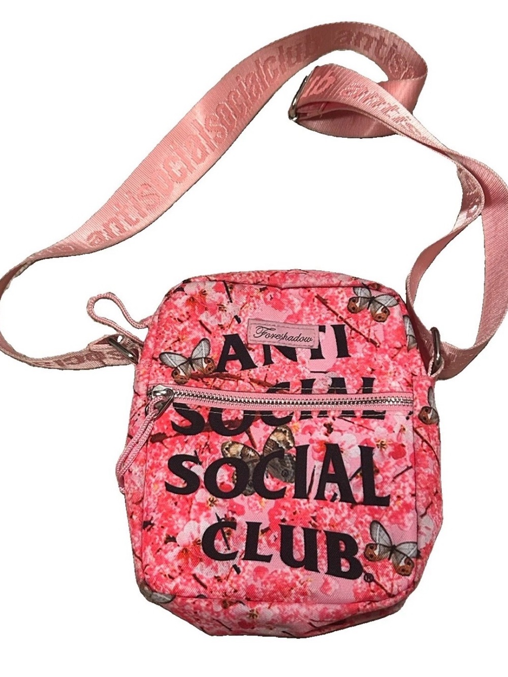 Anti Social Social Club Pink Floral Butterfly Kawaii Crossbody Small Bag